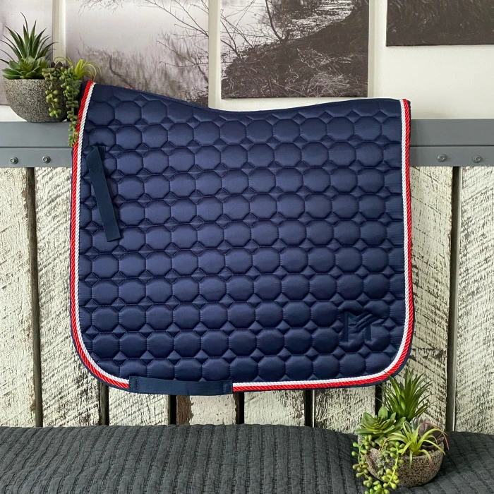 Dressage Saddle Pad Navy-Red-White product image