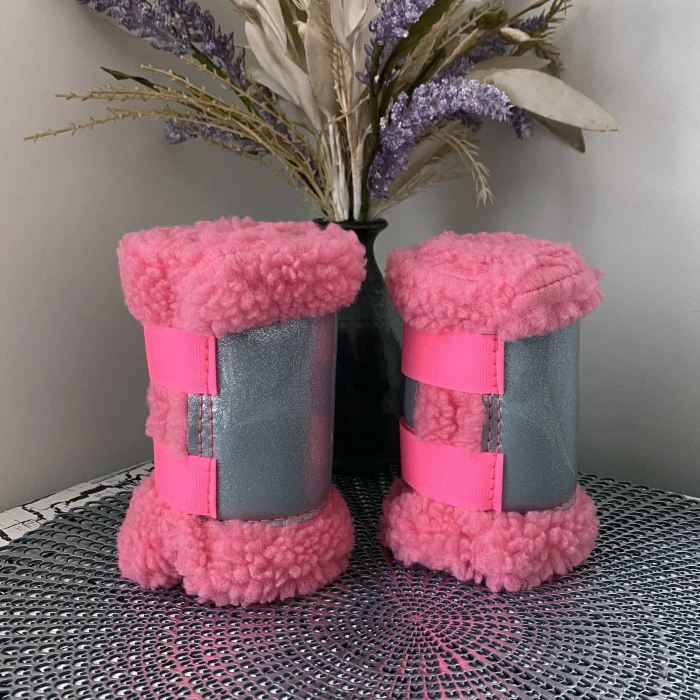 Pink & Silver Sparkle Boots - Set of 4  product image