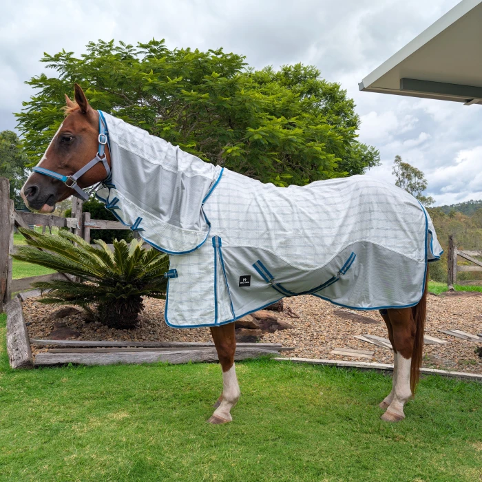 Hybrid Combo Horse Rug - Teal & Grey product image