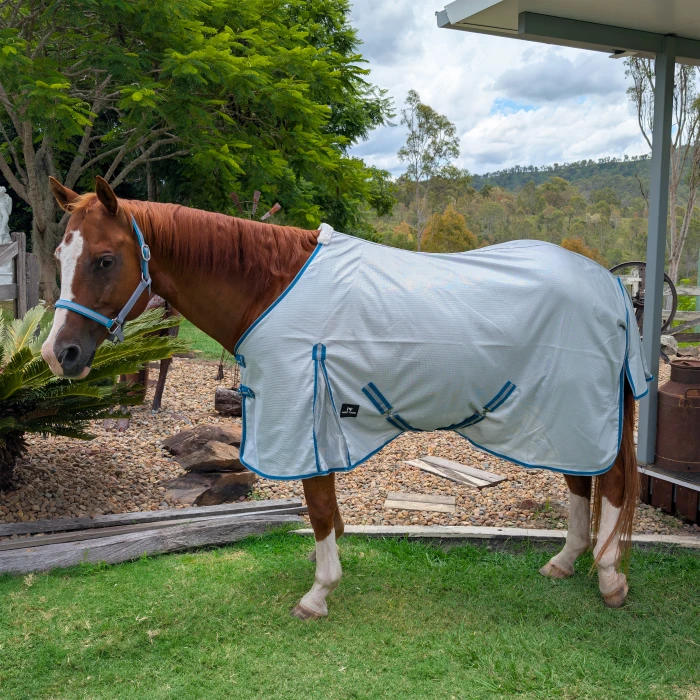 Mesh Horse Rug - Teal & Grey product image