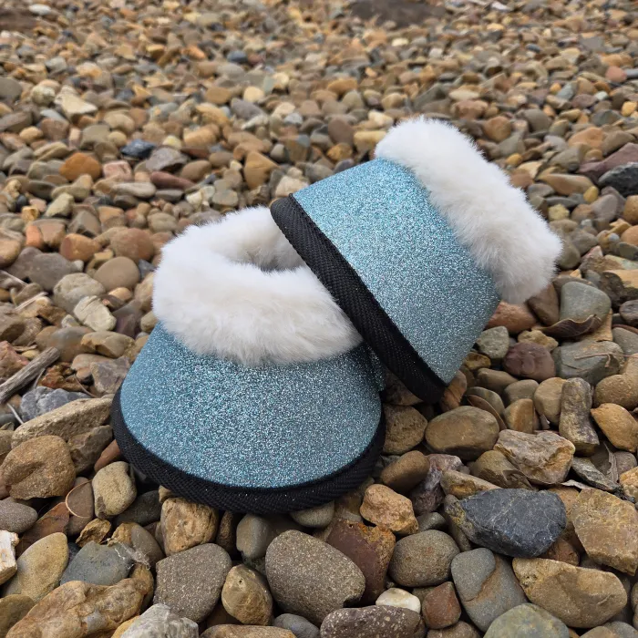 Aqua Glitter Bell Boots
