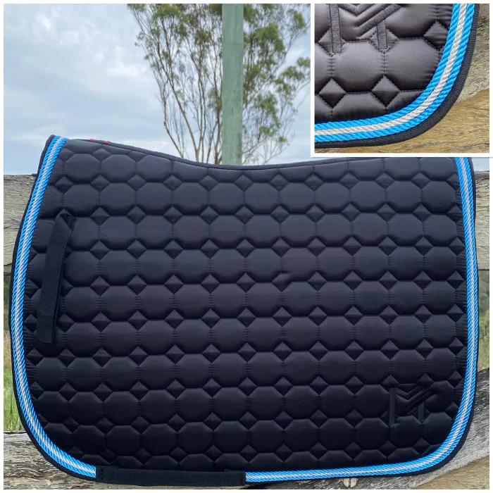 All Purpose FULL Saddle Pad - Black/Blue/Silver 