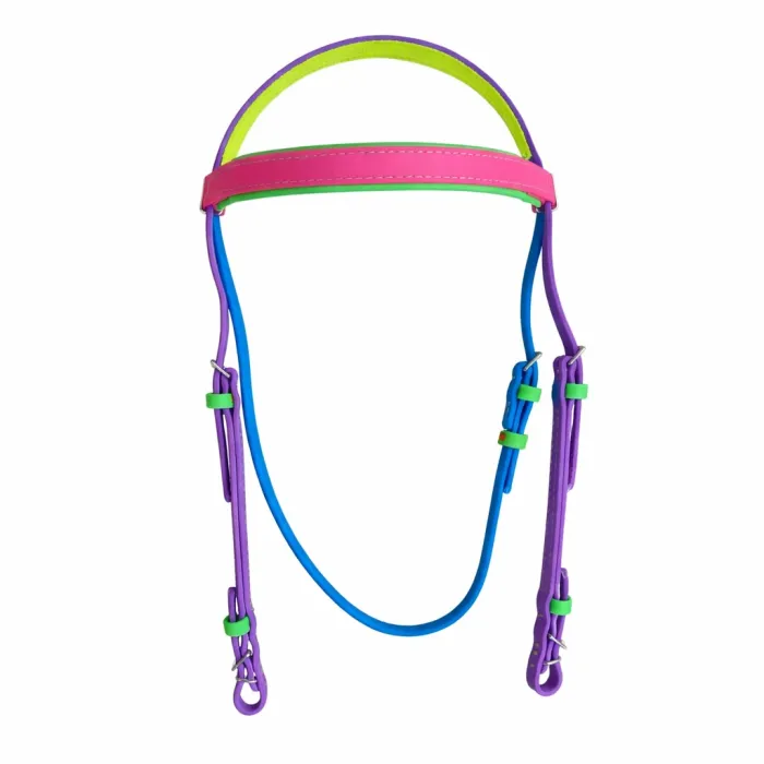 Multi Coloured Race Head Bridle 