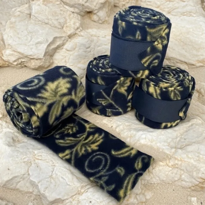 Fleece Leg Wraps – Set of 4 - Black & Yellow  