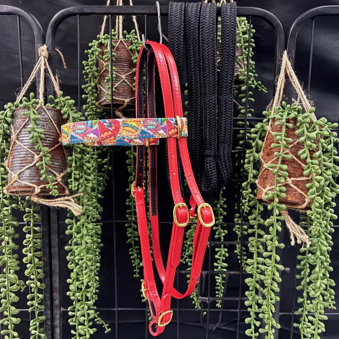 Comic/Red Race Head Bridle + Reins 