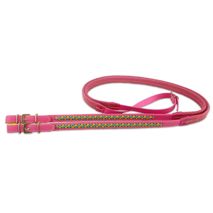 BioThane Reins - Pink with Lacing
