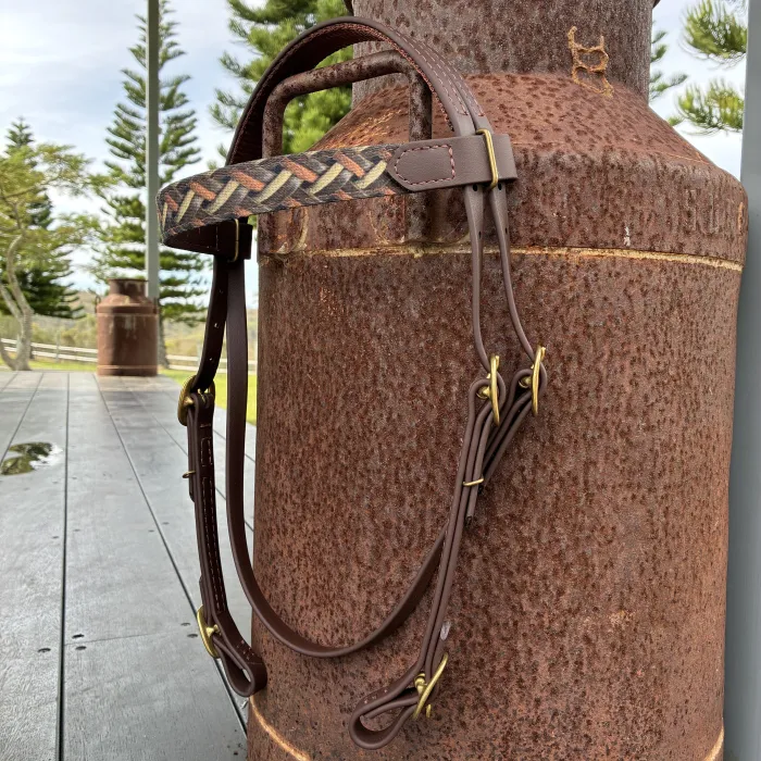 Dark Brown Bridle with Sublimated Webbing Browband 
